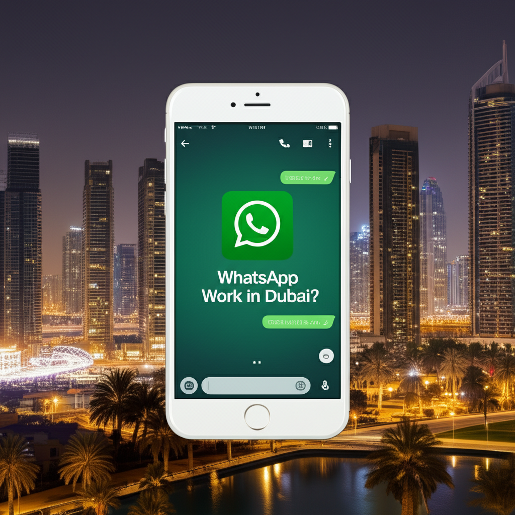 Generate a high-quality, relevant image prompt for an article about: Does WhatsApp Work in Dubai? Pr