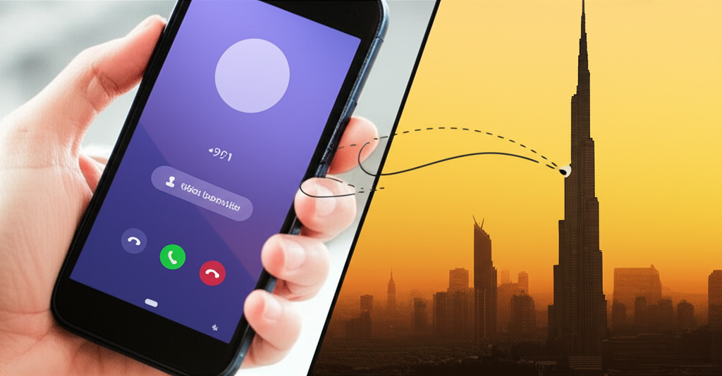 Generate a high-quality, relevant image prompt for an article about: How To Call Dubai From USA: Gen