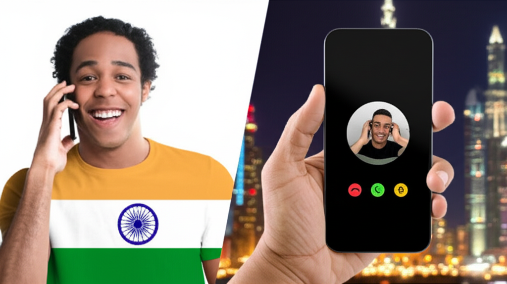 Generate a high-quality, relevant image prompt for an article about: How To Call Dubai From India: P