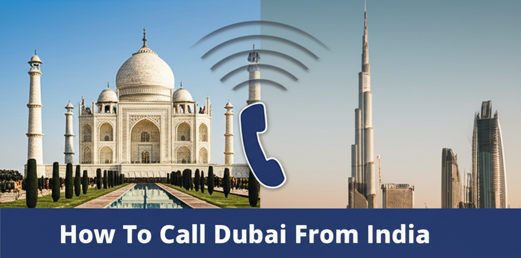 Generate a high-quality, relevant image prompt for an article about: How To Call Dubai From India: P