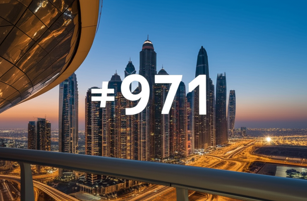 Generate a high-quality, relevant image prompt for an article about: Dubai Country Code: Your Essent