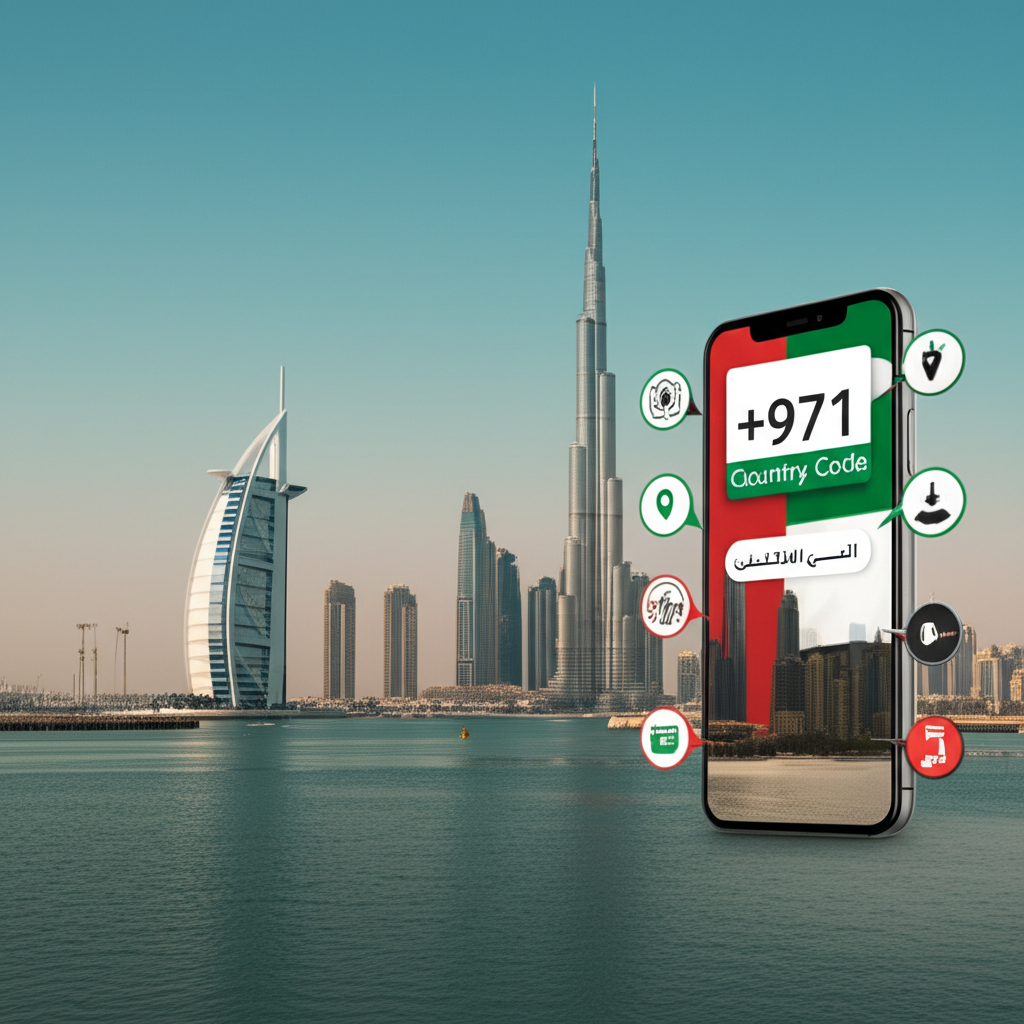 Generate a high-quality, relevant image prompt for an article about: Dubai Country Code: Your Essent