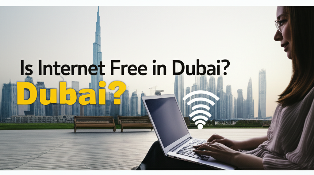 Generate a high-quality, relevant image prompt for an article about: Is Internet Free in Dubai? Prov