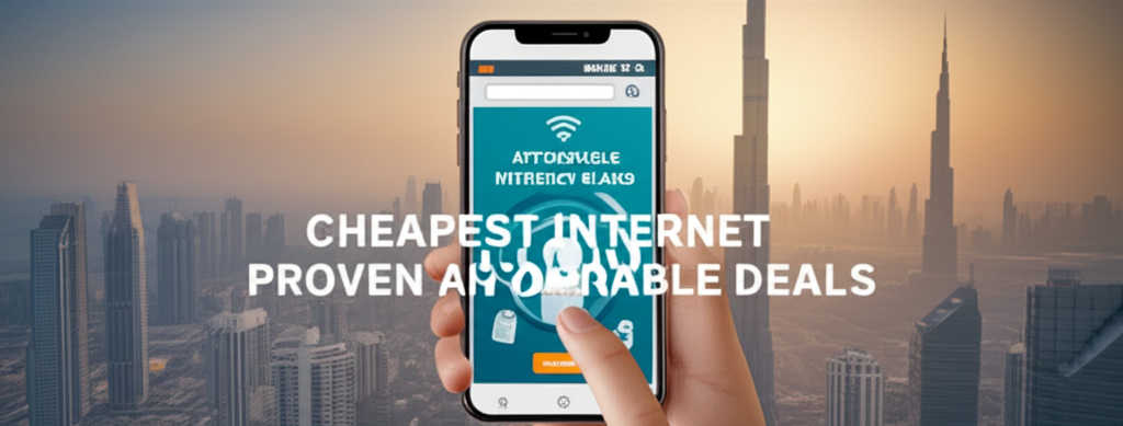 Generate a high-quality, relevant image prompt for an article about: Cheapest Internet in Dubai: Pro