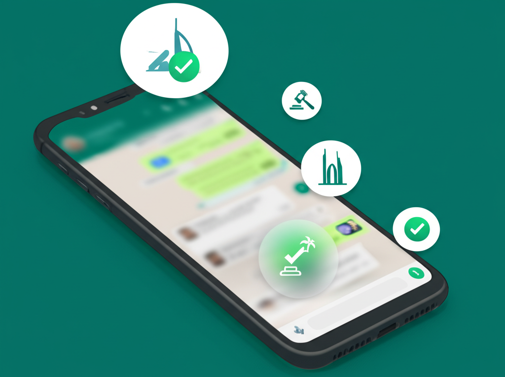 Generate a high-quality, relevant image prompt for an article about: How to Use WhatsApp in Dubai Le
