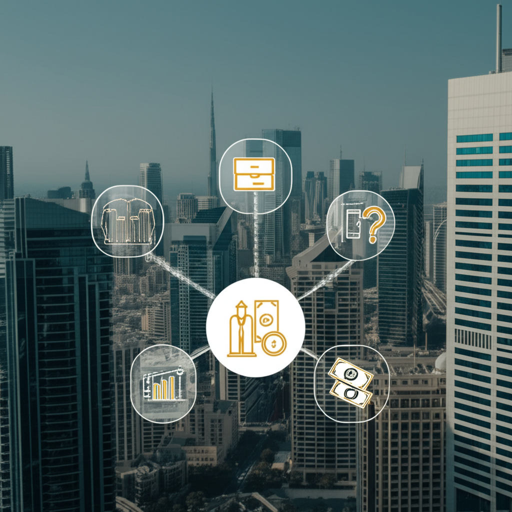 Generate a high-quality, relevant image prompt for an article about: Minimum Wage in Dubai: Essentia