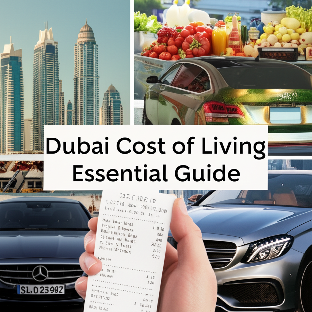 Generate a high-quality, relevant image prompt for an article about: Dubai Cost of Living: Essential