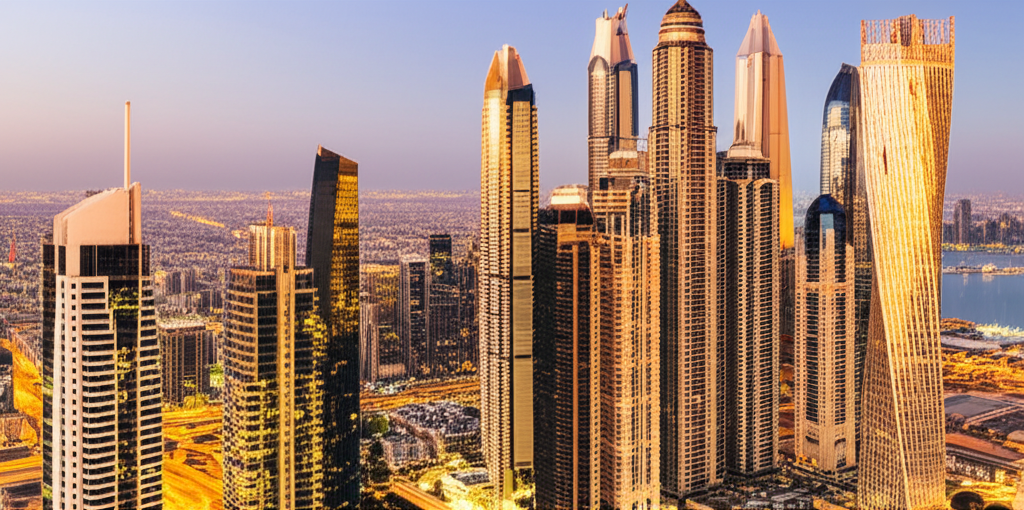 Generate a high-quality, relevant image prompt for an article about: Is Dubai Richer Than USA: Prove